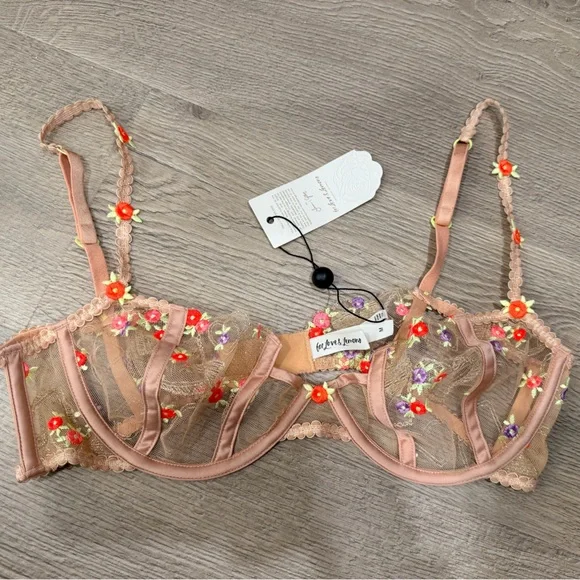 For Love And Lemons Floral Embroidered Bra Set - Multicolor - Picture 3 of 10